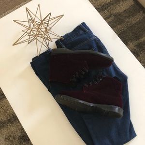 Cherry red velvet Doc Martens